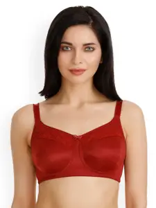 Zivame Maroon Solid Non-Wired Non Padded Minimizer Bra