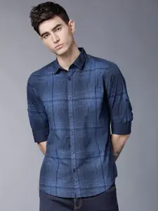 HIGHLANDER Men Blue Slim Fit Printed Casual Shirt