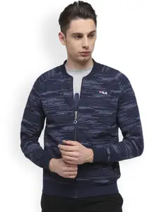 FILA Men Navy Blue Printed Sweatshirt