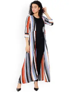 SCORPIUS Multicoloured Striped Open Front Shrug