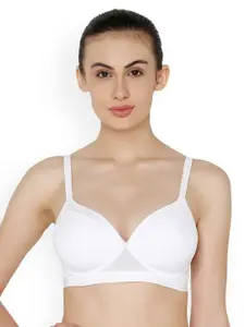 Triumph White Solid Non-Wired Lightly Padded T-shirt Bra 7613142290555