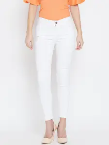 The Dry State Women White Slim Fit Mid-Rise Clean Look Stretchable Jeans