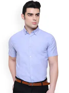 Southbay Men Blue Smart Slim Fit Solid Formal Shirt