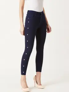 Miss Chase Women Navy Blue Skinny Fit Mid-Rise Clean Look Jeans