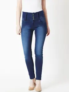 Miss Chase Women Navy Blue Skinny Fit High-Rise Clean Look Jeans