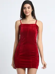 Trend Arrest Women Red Solid Sheath Dress