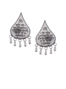 Silvermerc Designs Silver-Plated & White Teardrop Shaped Drop Earrings