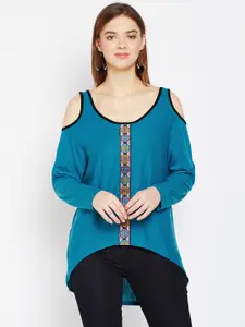 Taanz Women Teal Solid Pullover