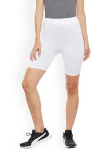 C9 AIRWEAR Women White Solid Regular Fit Sports Shorts