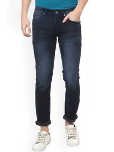 Louis Philippe Jeans Men Navy Blue Slim Fit Mid-Rise Clean Look Stretchable Jeans