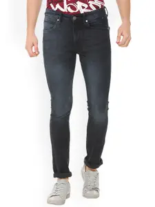 Louis Philippe Jeans Men Blue Slim Fit Mid-Rise Clean Look Stretchable Jeans