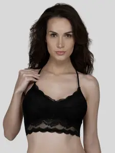 Laceandme Black Lace Non-Wired Lightly Padded Everyday Bra 4318