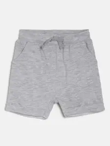 MINI KLUB Boys Grey Solid Regular Fit Regular Shorts