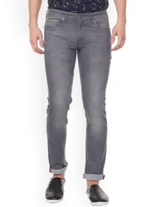 Louis Philippe Jeans Men Grey Slim Fit Mid-Rise Clean Look Stretchable Jeans