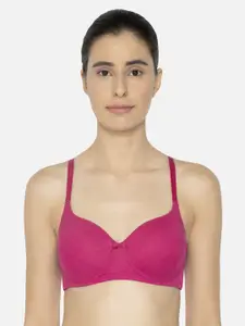 Triumph Fuchsia Solid Non-Wired Lightly Padded T-shirt Bra 110I536
