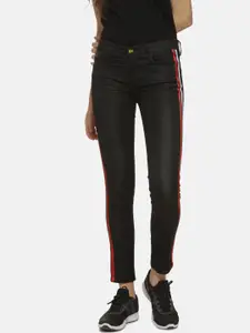 Campus Sutra Women Black Slim Fit Mid-Rise Clean Look Stretchable Jeans