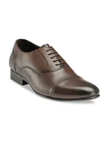 Teakwood Leathers Men Brown Solid Leather Oxfords