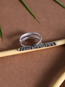 Voylla Women Silver-Toned Oxidized Finger Ring