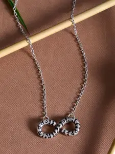 Voylla Silver-Plated Aztec Bar Necklace