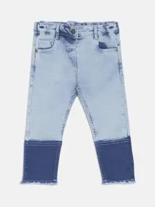 MINI KLUB Girls Blue Regular Fit Mid-Rise Clean Look Stretchable Jeans