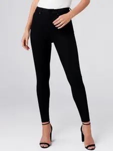 Forever New Women Black Skinny Fit High-Rise Clean Look Jeans