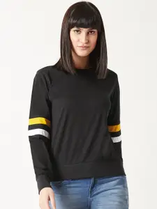 Miss Chase Women Black Solid Sweatshirt