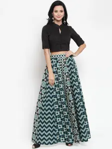 Get Glamr Black Ready to Wear Lehenga with Blouse