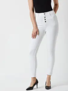 Miss Chase Women White Skinny Fit High-Rise Clean Look Jeans