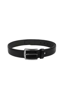 Kara Men Black Textured Faux Leather Belt