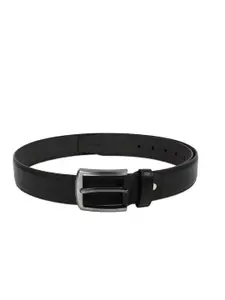 Kara Men Black Textured Leather Belt