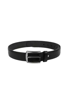 Kara Men Black Textured Leather Belt