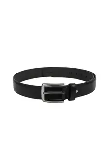 Kara Men Black Textured Leather Belt