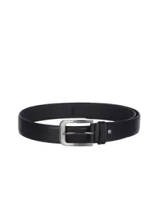 Kara Men Black Textured Leather Belt