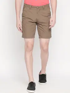 Urban Ranger by pantaloons Men Brown Solid Slim Fit Regular Shorts