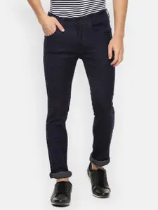 V Dot Men Navy Blue Slim Fit Mid-Rise Clean Look Stretchable Jeans