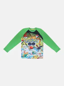 Lil Tomatoes Boys Green Printed Pokemon Sweatshirt