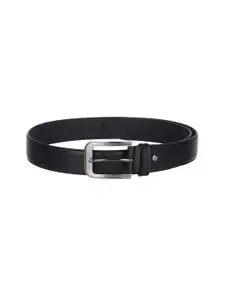 Kara Men Black Textured Leather Belt