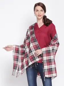 Style Quotient Women Red Checked Scarf