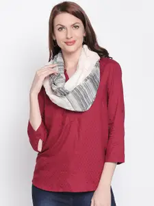 Style Quotient Women Grey Striped Scarf