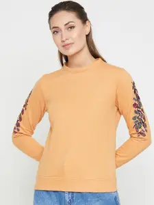 RARE Women Mustard Orange Solid Sweatshirt