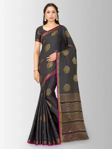 MIMOSA Charcoal Art Silk Woven Design Kanjeevaram Saree