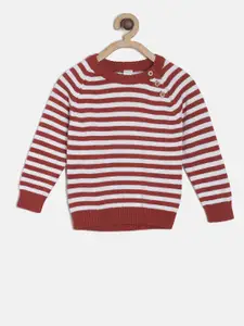 MINI KLUB Boys White & Red Striped Sweater