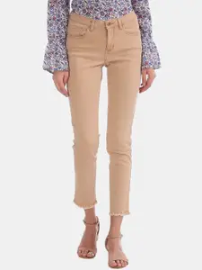 U.S. Polo Assn. Women Beige Skinny Fit Mid-Rise Clean Look Jeans