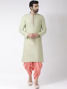 KISAH Men Solid Regular Fit Thread Work Kurta