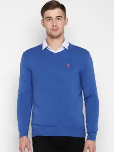 Red Tape Men Blue Solid Sweater