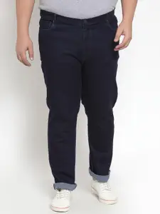 plusS Men Blue Regular Fit Mid-Rise Clean Look Jeans