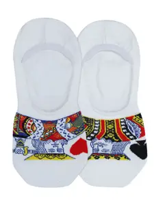 Balenzia Men White Patterned Special Edition Poker Shoe Liners