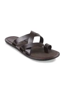 Mochi Men Brown Leather Comfort Sandals