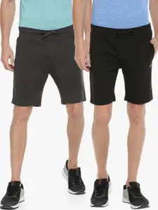 Force NXT Men Pack Of 2 Solid Regular Fit Sports Shorts