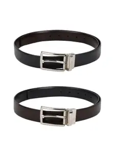 Allen Solly Men Black Textured Reversible Leather Belt